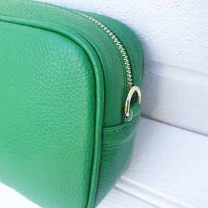 Tassel Zip Leather Bag - Green